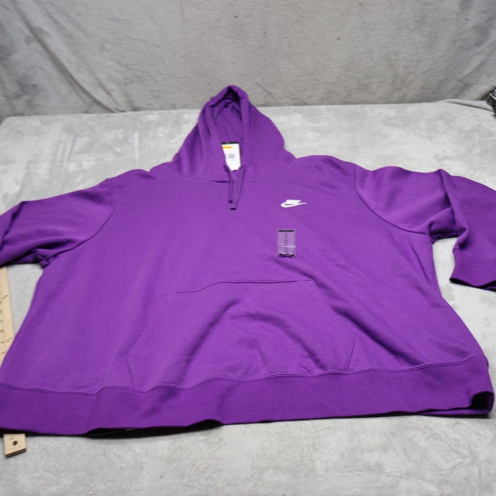 Nike Hoodie Womens 4X Purple Club Fleece Pullover Athletic Sweatshirt $60 NEW